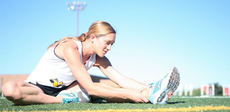 runner stretching